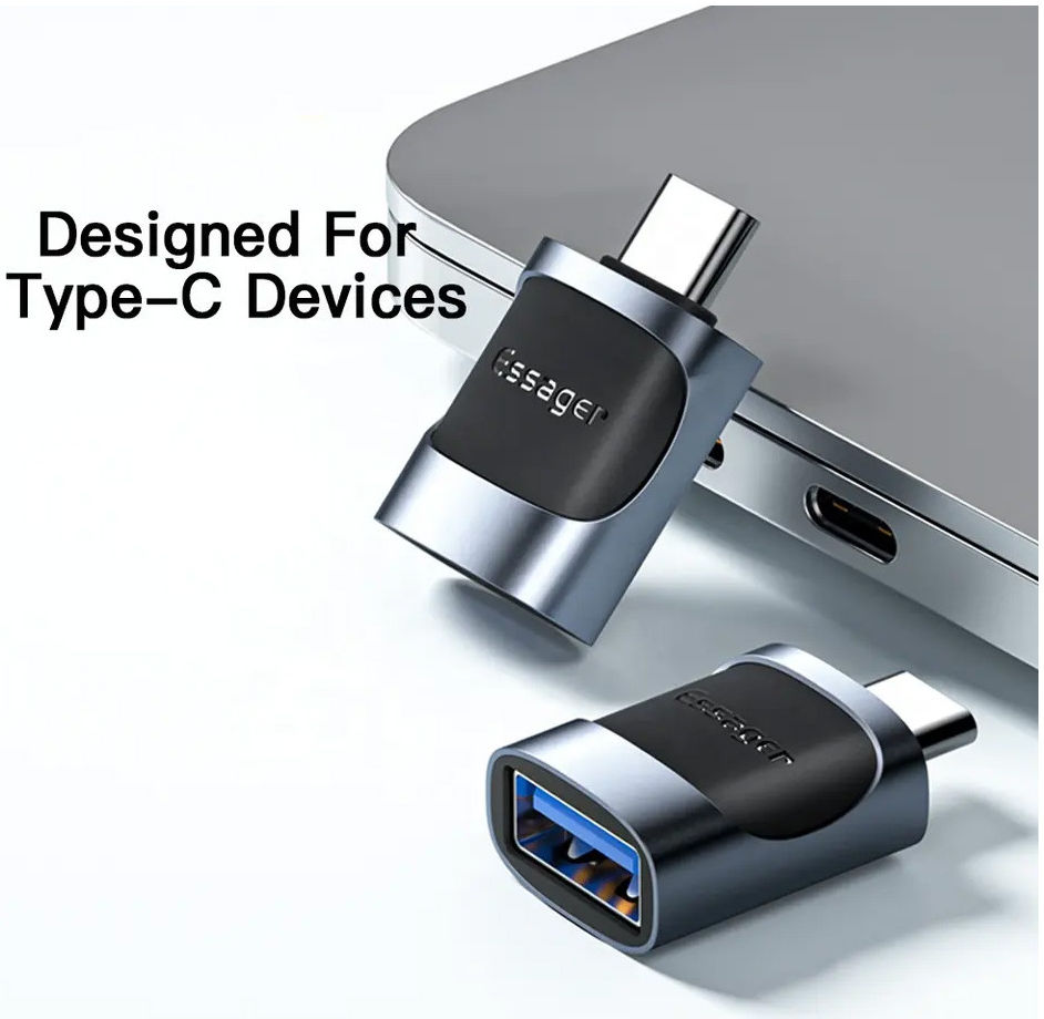 Essager USB-C naar Micro USB Adapter 3A On The Go Converter Zwart afbeelding 3