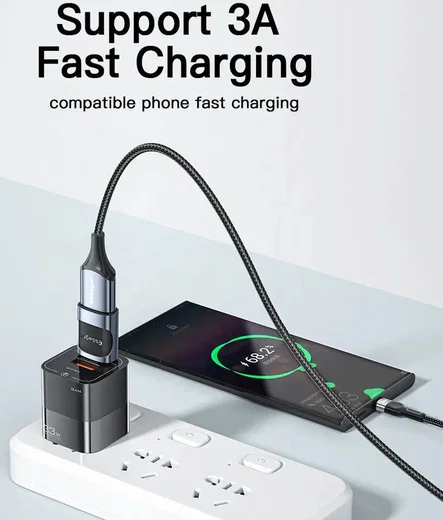 Essager USB-C naar Micro USB Adapter 3A On The Go Converter Zwart afbeelding 4