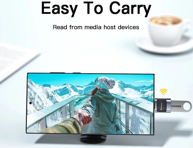 Essager USB-C naar Micro USB Adapter 3A On The Go Converter Zwart afbeelding 5