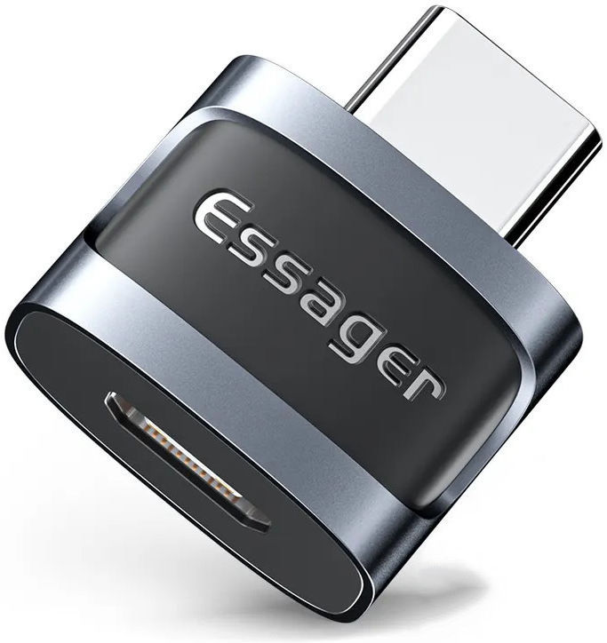 Essager USB-C naar Micro USB Adapter 3A On The Go Converter Blauw afbeelding 1