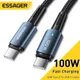 Essager 100W USB-C Snellaad Kabel 5A 1M Blauw afbeelding 2