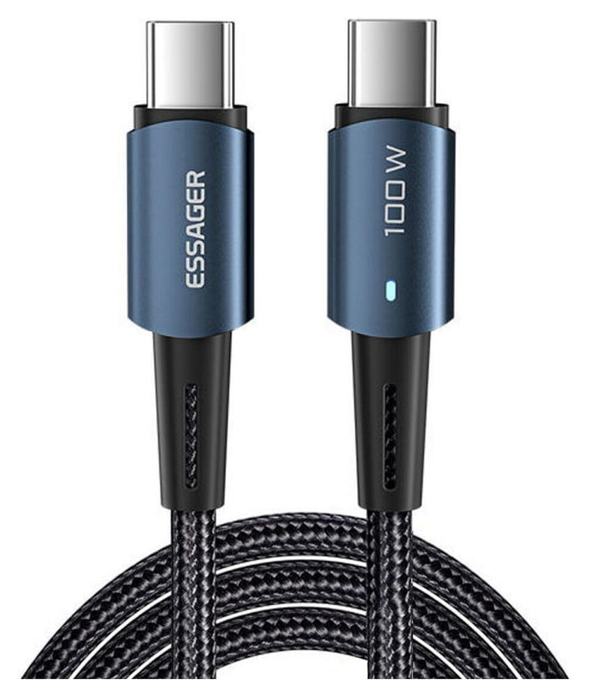 Essager 100W USB-C Snellaad Kabel 5A 2M Blauw afbeelding 8