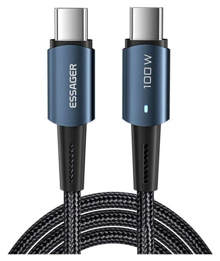 Essager 100W USB-C Snellaad Kabel 5A 2M Blauw afbeelding 8