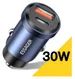 Essager USB/USB-C Autolader 30W Power Delivery en Quick Charge Blauw afbeelding 1