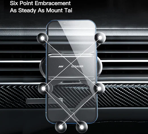 Essager Universele Ventilatie Telefoonhouder Auto Zwart afbeelding 3