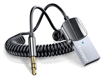 Essager Bluetooth 5.0 Receiver Auto - AUX naar USB Kabel Grijs