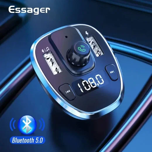 Essager Bluetooth Muziek FM Transmitter en Dubbele USB Poort Autolader afbeelding 2