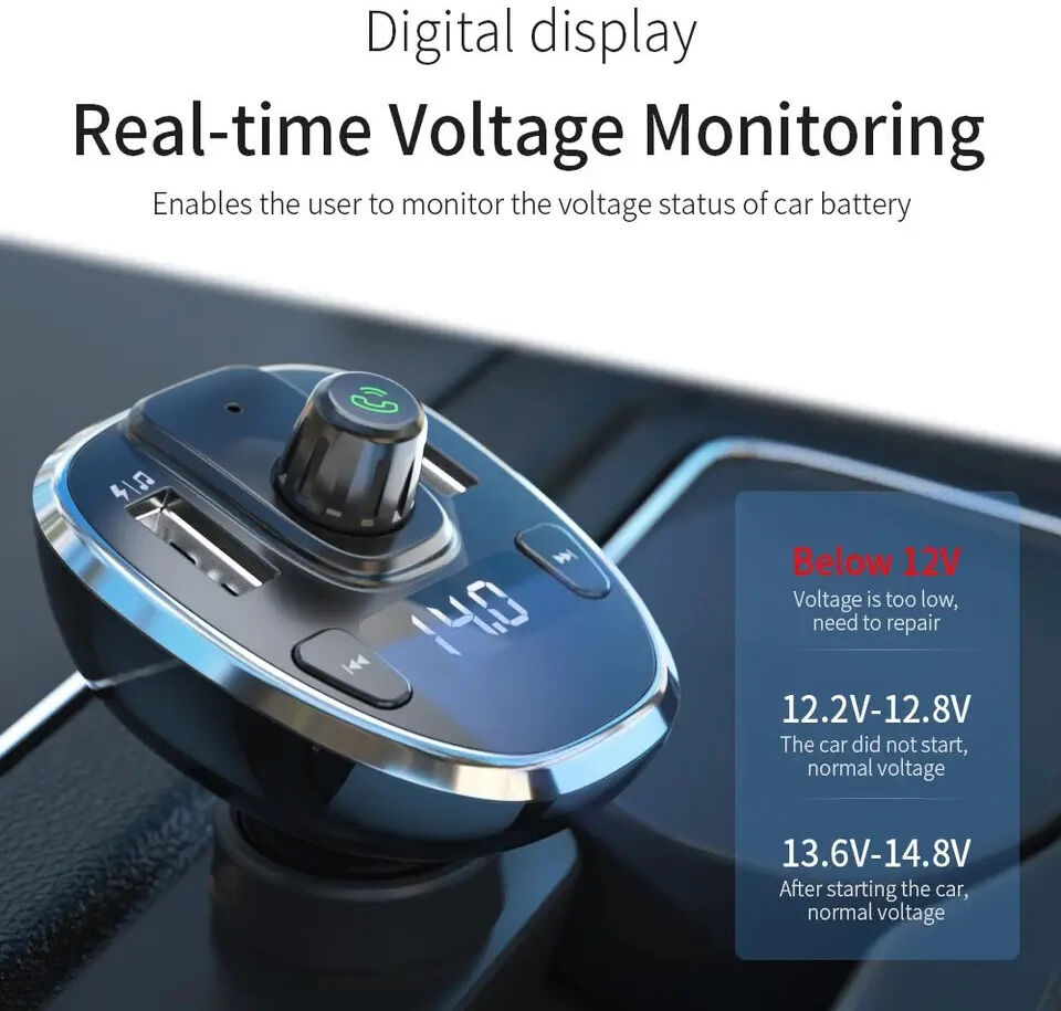 Essager Bluetooth Muziek FM Transmitter en Dubbele USB Poort Autolader afbeelding 6