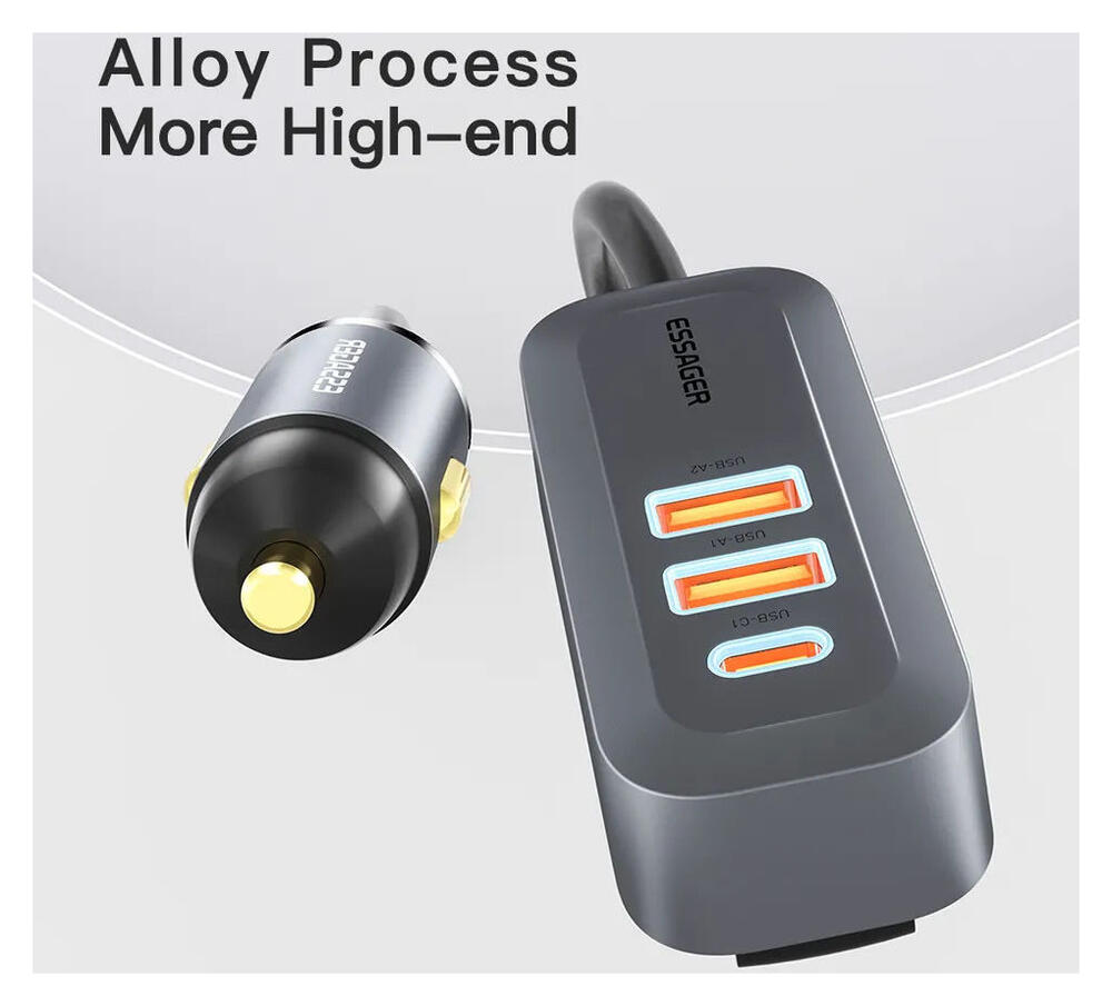 Essager Auto Snellader 100W met Power Delivery en Quick Charge Grijs afbeelding 10