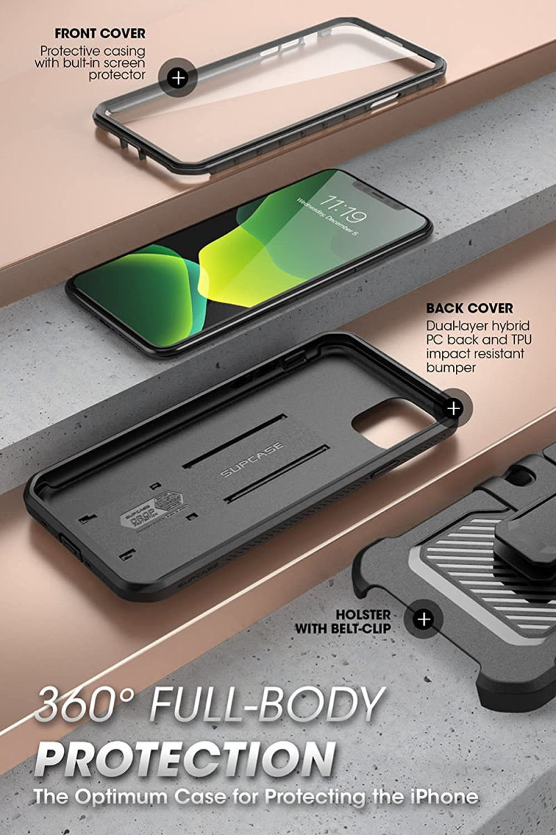SUPCASE UB Pro Apple iPhone 11 Hoesje Full Protect met Kickstand Zwart afbeelding 6