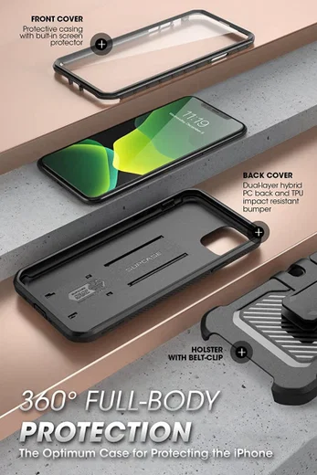 SUPCASE UB Pro Apple iPhone 11 Hoesje Full Protect met Kickstand Zwart afbeelding 6