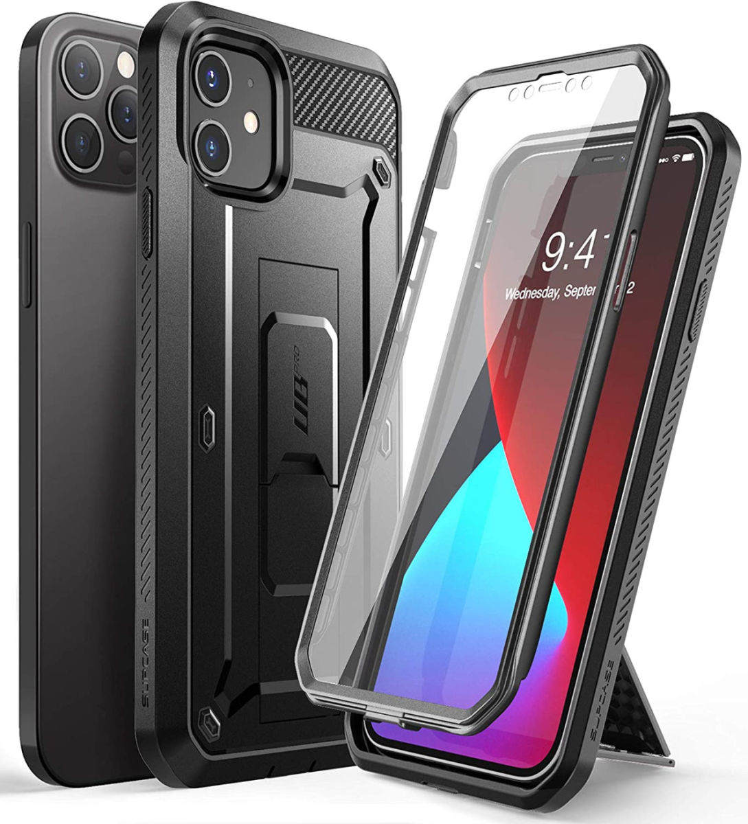 SUPCASE UB Pro Apple iPhone 12 / 12 Pro Hoesje Full Protect Zwart afbeelding 1
