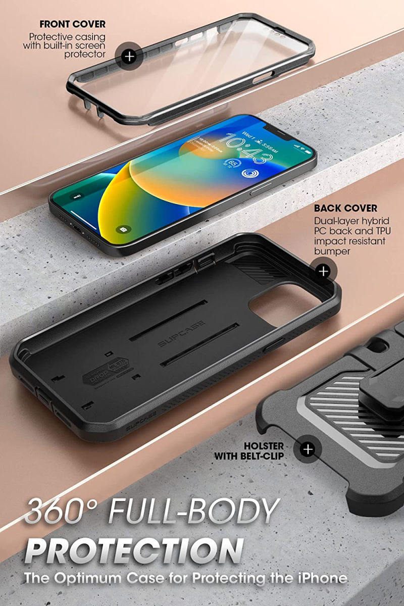 SUPCASE UB Pro Apple iPhone 14 / 13 Hoesje Full Protect Stand Zwart afbeelding 4