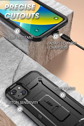 SUPCASE UB Pro Apple iPhone 14 / 13 Hoesje Full Protect Stand Zwart afbeelding 7