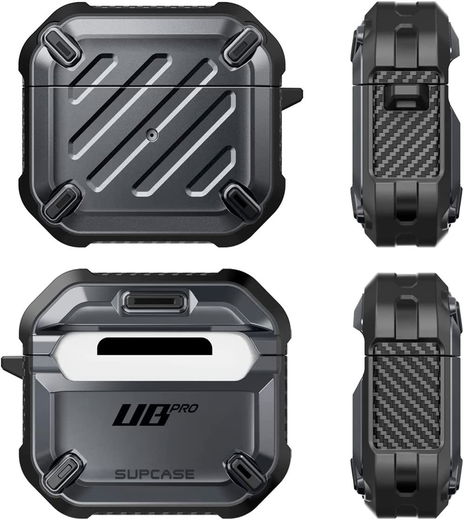 SUPCASE UB Pro Apple AirPods 3 Hoesje Full Protect met Haak Zwart afbeelding 8