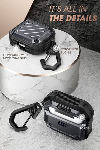 SUPCASE UB Pro Apple AirPods 3 Hoesje Full Protect met Haak Zwart afbeelding 4