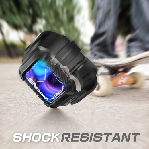 SUPCASE UB Pro - Apple Watch 45MM / 44MM Hoesje met Bandje - Zwart afbeelding 3