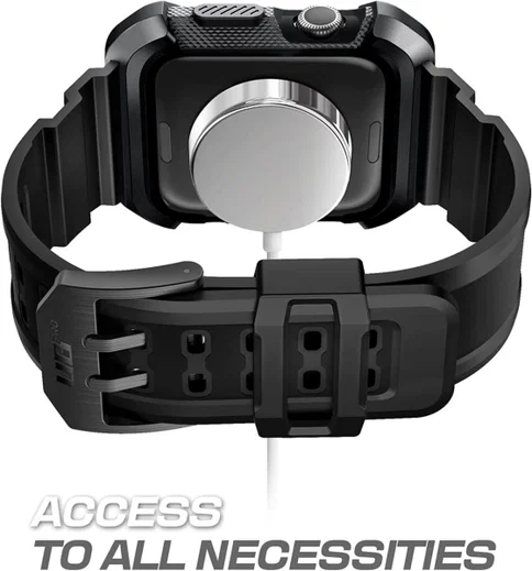 SUPCASE UB Pro - Apple Watch 45MM / 44MM Hoesje met Bandje - Zwart afbeelding 5