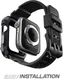 SUPCASE UB Pro - Apple Watch 45MM / 44MM Hoesje met Bandje - Zwart afbeelding 6