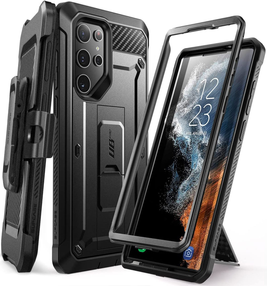 SUPCASE UB Pro Samsung Galaxy S22 Ultra Hoesje Schokbestendig Zwart afbeelding 1