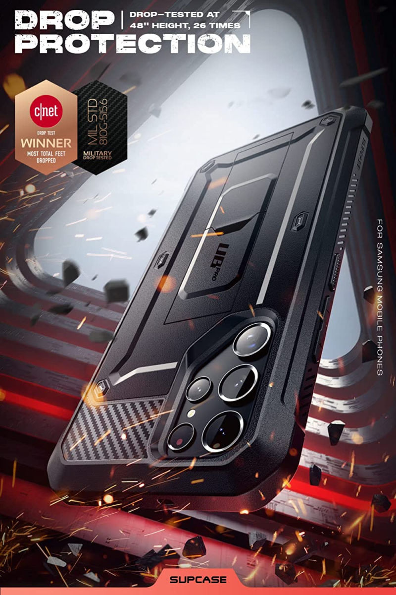 SUPCASE UB Pro Samsung Galaxy S22 Ultra Hoesje Schokbestendig Zwart afbeelding 4