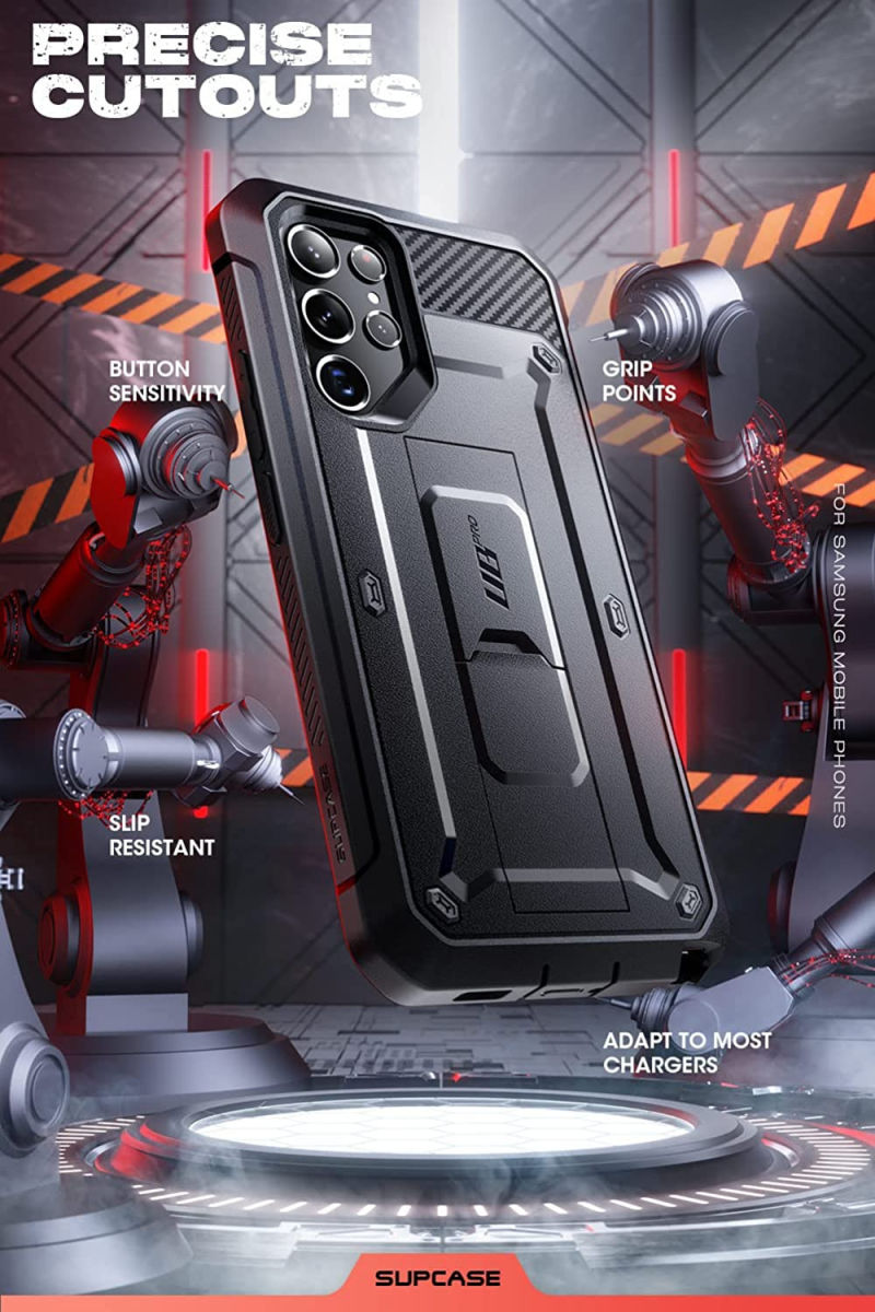SUPCASE UB Pro Samsung Galaxy S22 Ultra Hoesje Schokbestendig Zwart afbeelding 7