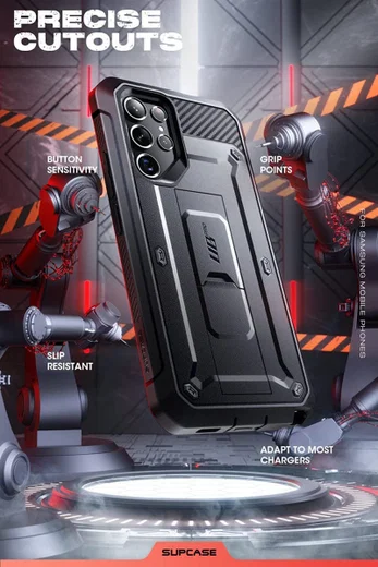 SUPCASE UB Pro Samsung Galaxy S22 Ultra Hoesje Schokbestendig Zwart afbeelding 7