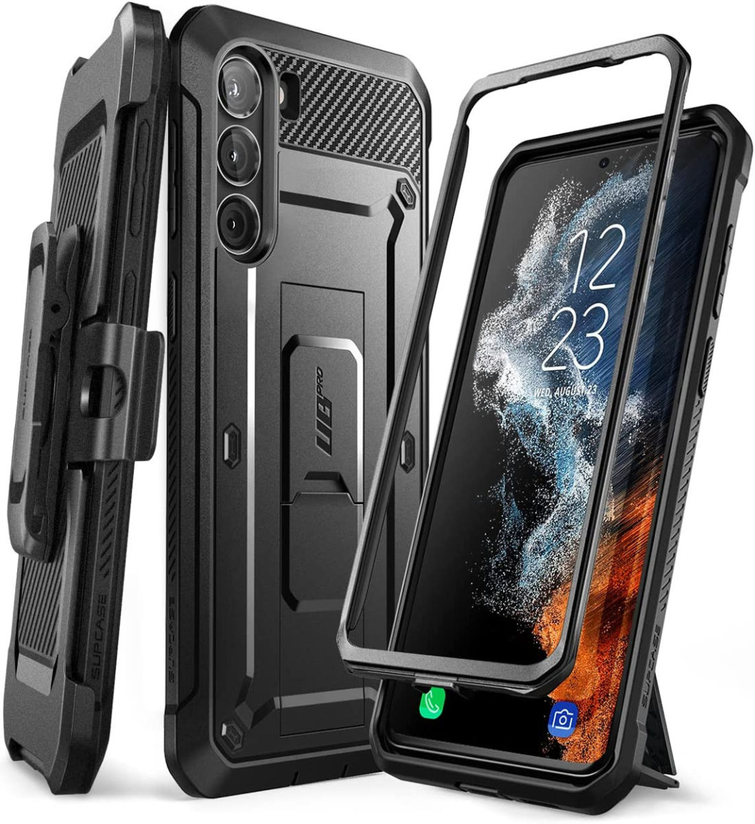 SUPCASE UB Pro Samsung Galaxy S23 Hoesje Full Protect Stand Zwart afbeelding 1