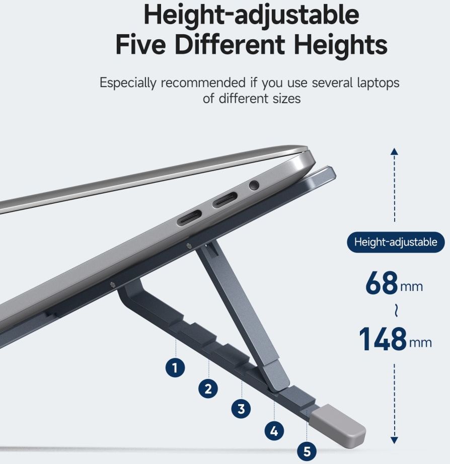 Dux Ducis Opvouwbare Standaard Laptop/Tablet tot 17.3 Inch Grijs afbeelding 12