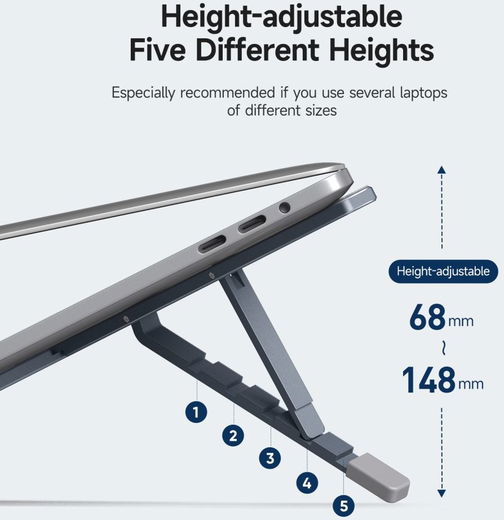 Dux Ducis Opvouwbare Standaard Laptop/Tablet tot 17.3 Inch Grijs afbeelding 12
