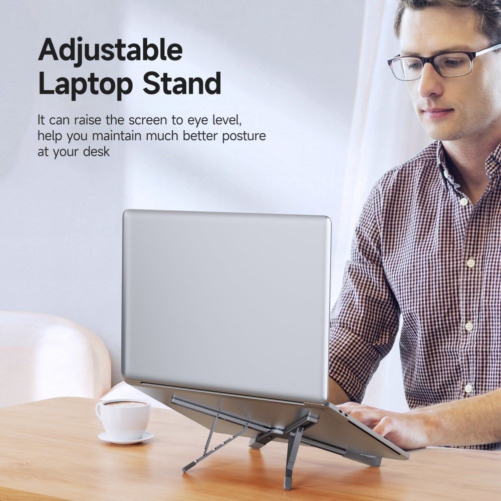 Dux Ducis Opvouwbare Standaard Laptop/Tablet tot 17.3 Inch Grijs afbeelding 3