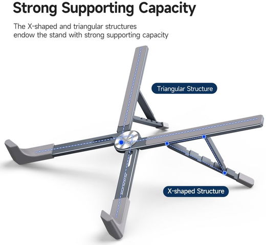 Dux Ducis Opvouwbare Standaard Laptop/Tablet tot 17.3 Inch Grijs afbeelding 5