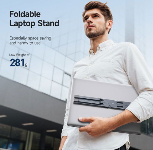 Dux Ducis Opvouwbare Standaard Laptop/Tablet tot 17.3 Inch Grijs afbeelding 8