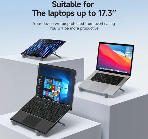 Dux Ducis Opvouwbare Standaard Laptop/Tablet tot 17.3 Inch Grijs afbeelding 11