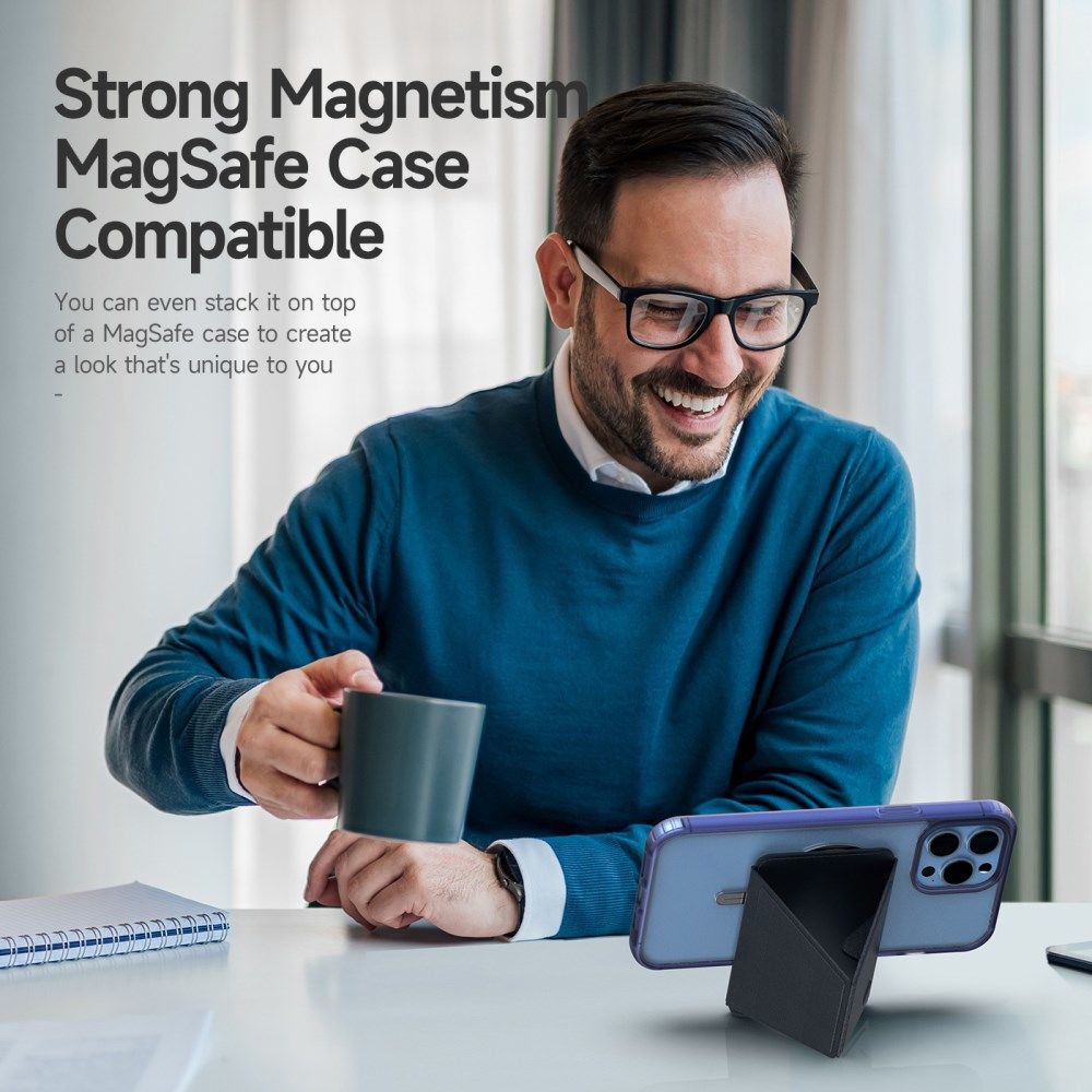 Dux Ducis Magnetische Wallet MagSafe Kaarthouder met Standaard Zwart afbeelding 7