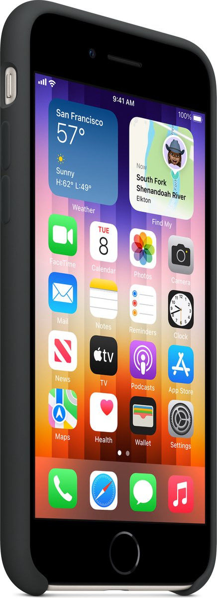 Origineel Apple iPhone SE (2022 / 2020) Hoesje Silicone Case Zwart afbeelding 3
