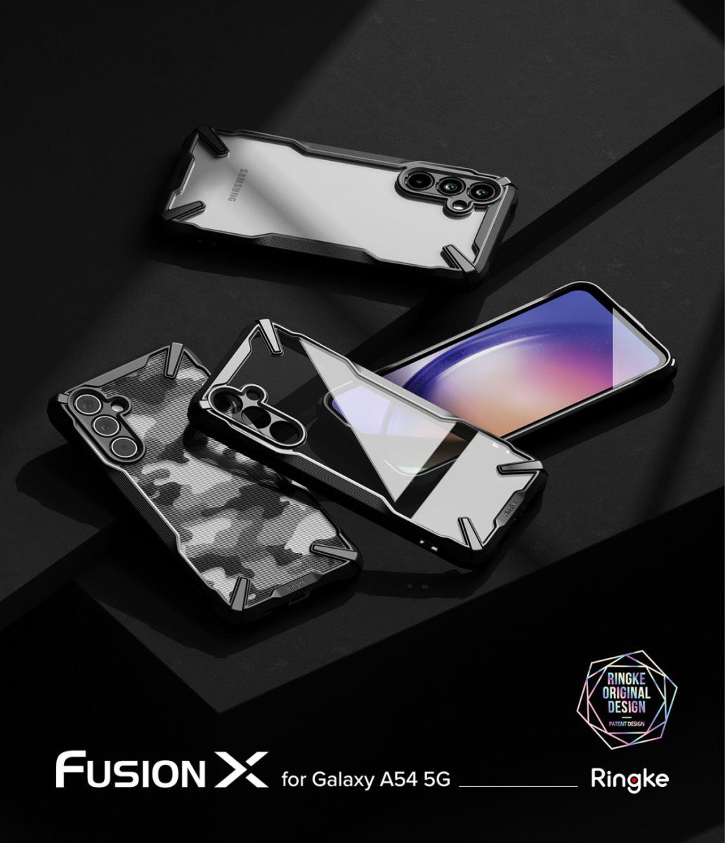Ringke Fusion X Samsung Galaxy A54 Hoesje Back Cover Transparant Zwart afbeelding 11