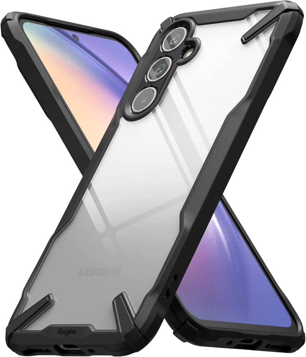 Ringke Fusion X Samsung Galaxy A54 Hoesje Back Cover Transparant Zwart afbeelding 2