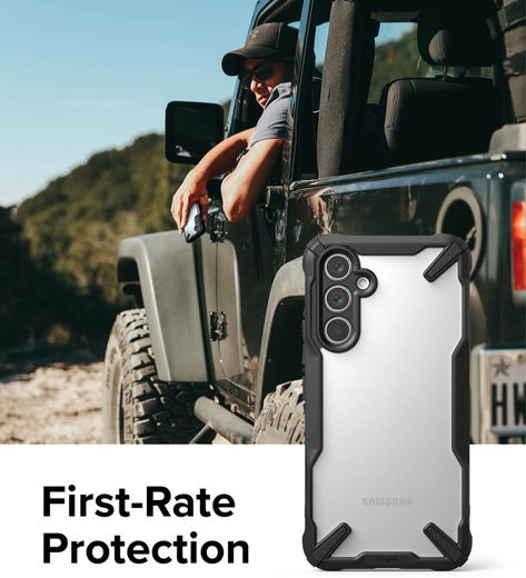 Ringke Fusion X Samsung Galaxy A54 Hoesje Back Cover Transparant Zwart afbeelding 4