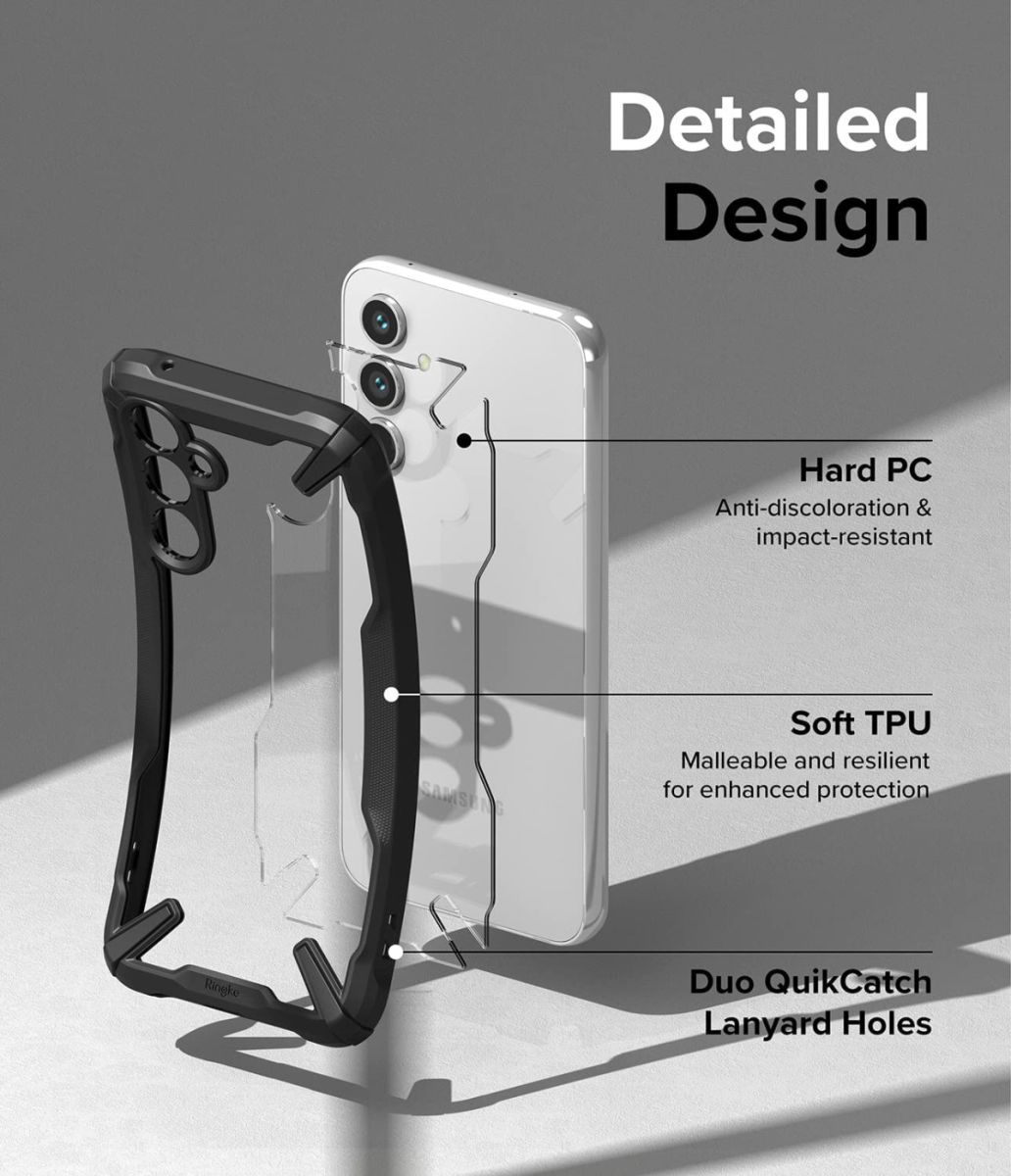 Ringke Fusion X Samsung Galaxy A54 Hoesje Back Cover Transparant Zwart afbeelding 6