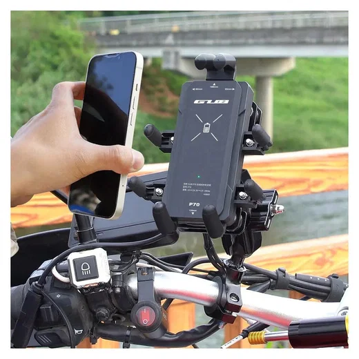 GUB P70 Telefoonhouder Motor/Scooter met Draadloos Opladen 15W Zwart afbeelding 6
