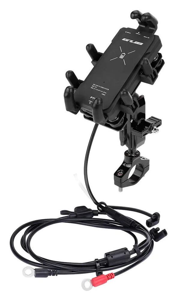 GUB P70 Telefoonhouder Motor/Scooter met Draadloos Opladen 15W Zwart afbeelding 7