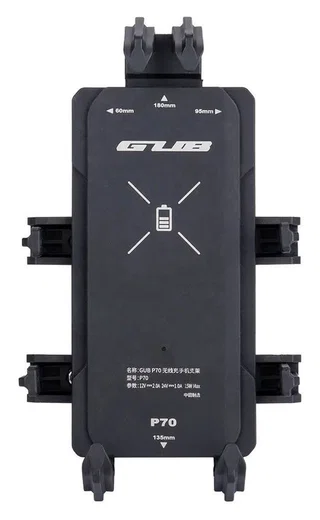 GUB P70 Telefoonhouder Motor/Scooter met Draadloos Opladen 15W Zwart afbeelding 5