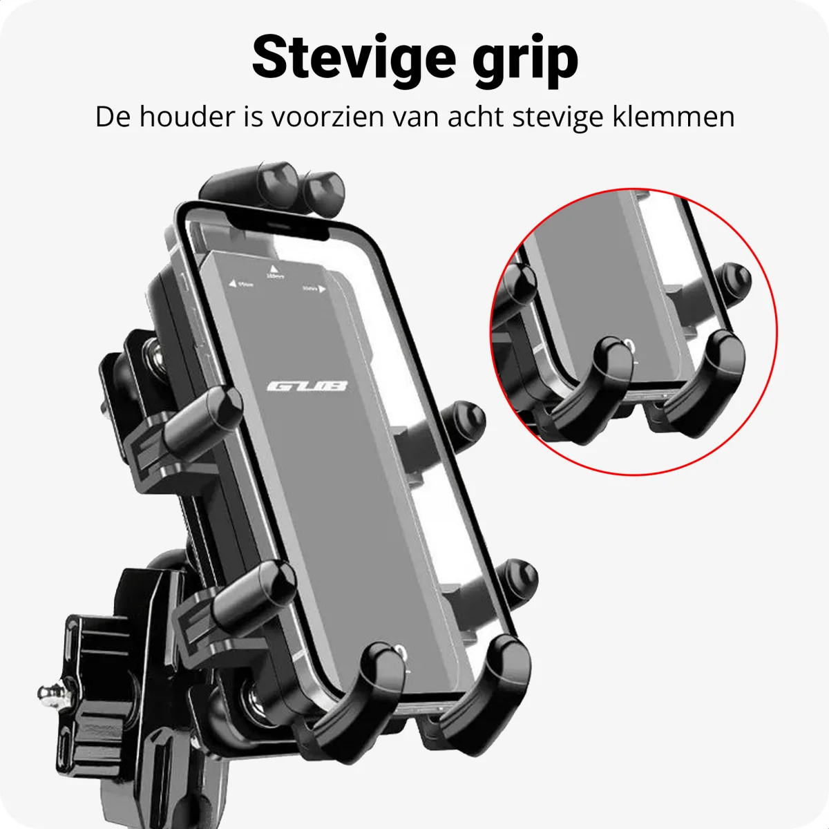 GUB P60 Telefoonhouder Motor/Scooter Stuurhouder Verstelbaar Zwart afbeelding 2