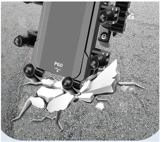 GUB P60 Telefoonhouder Motor/Scooter Stuurhouder Verstelbaar Zwart afbeelding 6