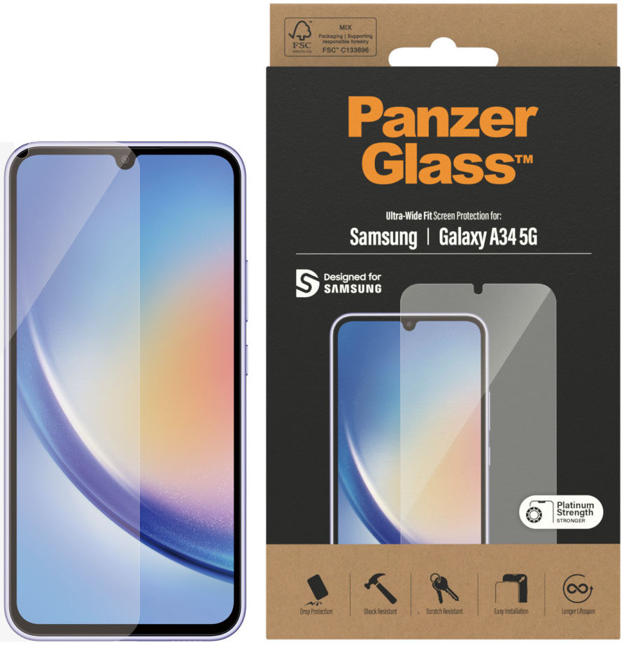 PanzerGlass Ultra-Wide Samsung Galaxy A34 Screen Protector afbeelding 1