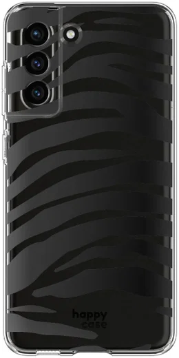 HappyCase Samsung Galaxy S21 FE Hoesje Flexibel TPU Zebra Print afbeelding 1