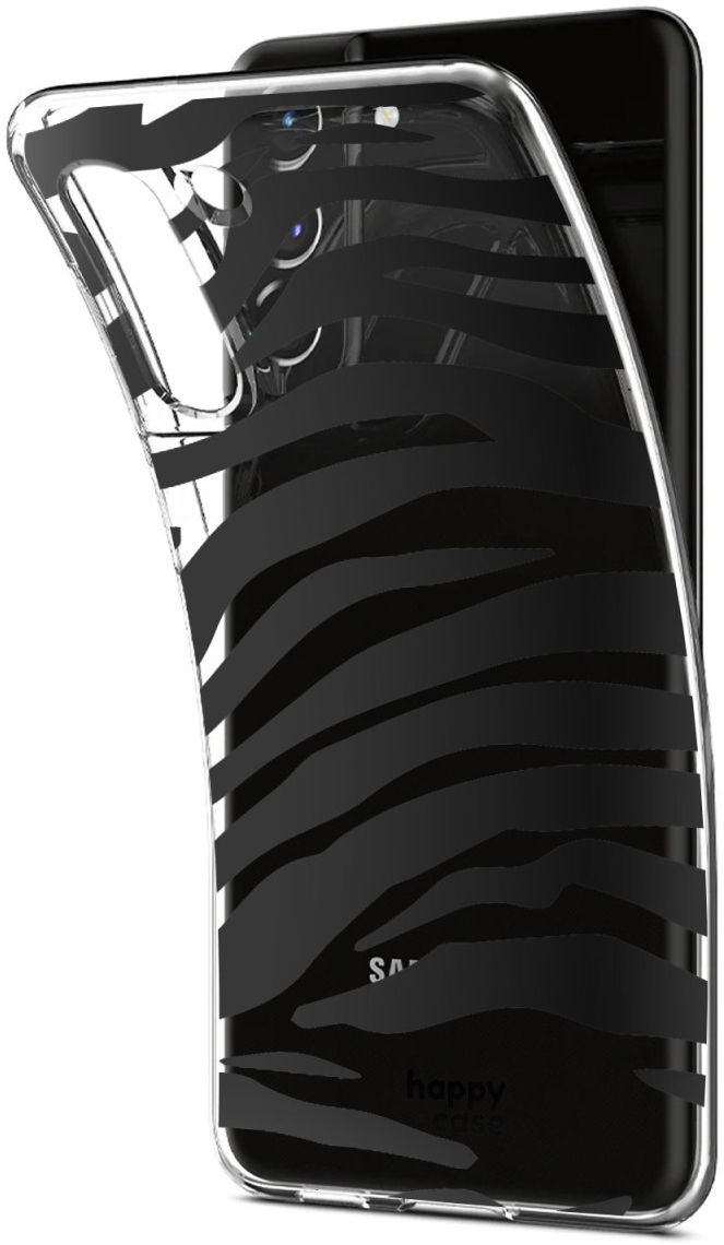 HappyCase Samsung Galaxy S21 FE Hoesje Flexibel TPU Zebra Print afbeelding 5