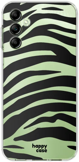 HappyCase Samsung Galaxy A14 Hoesje Flexibel TPU Zebra Print afbeelding 1