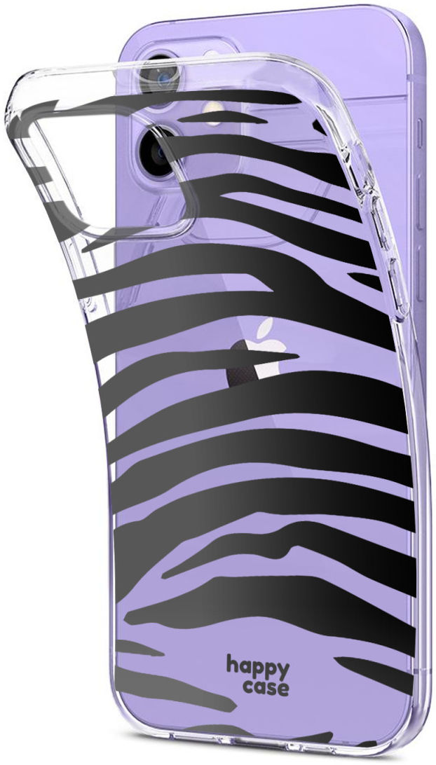 HappyCase Apple iPhone 12 Hoesje Flexibel TPU Zebra Print afbeelding 5
